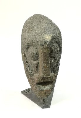 Jeno Murai, Carved Stone Head, 1970s, Stone & Marble-UWE-1773945