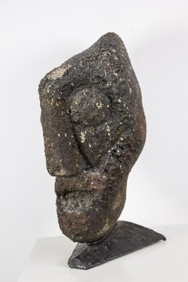 Jeno Murai, Carved Stone Head, 1970s, Stone & Marble-UWE-1773945