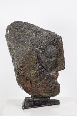 Jeno Murai, Carved Stone Head, 1970s, Stone & Marble-UWE-1773945