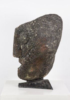 Jeno Murai, Carved Stone Head, 1970s, Stone & Marble-UWE-1773945