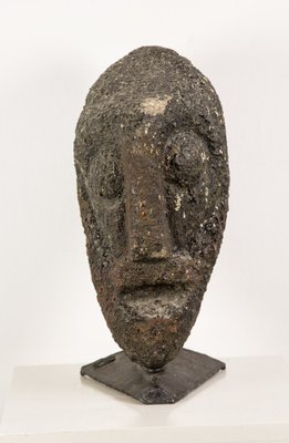 Jeno Murai, Carved Stone Head, 1970s, Stone & Marble-UWE-1773945