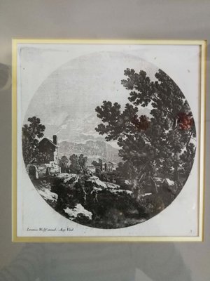 Jeremias Wolff, Landscape in the Tondo, Graphics, Germany, 18th-Century, Framed-FSD-1098087