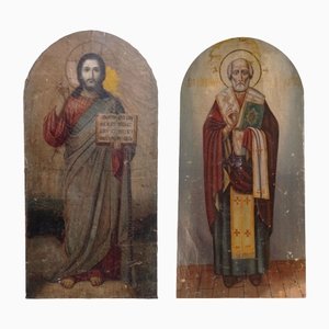 Jesus Christ and St. Peter, Oil on Canvas, Set of 2-ZFY-1364993