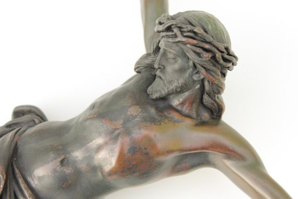 Jesus Crucifix in Copper Metal, South Germany, 19th Century-DUM-1783544