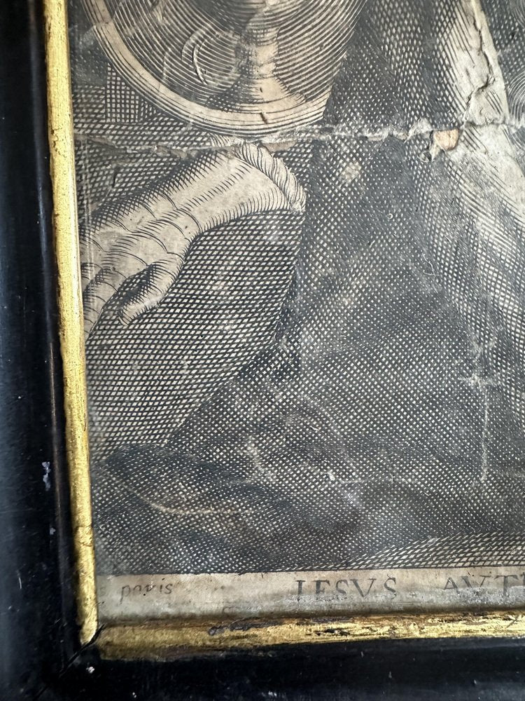 Jesus on the Cross with Vanitas Symbols, 1750, Copper Engraving