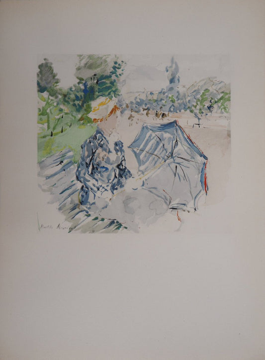 Jeune femme au Bois de Boulogne Lithograph Reprint by Berthe Morisot, 1946