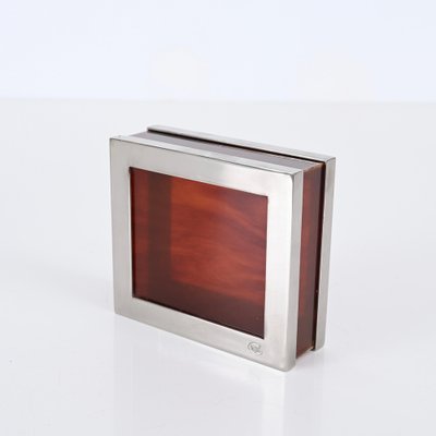 Jewel Box in Tortoiseshell Acrylic Glass and Chrome in the style of Dior, Italy, 1970s-JDR-1743399