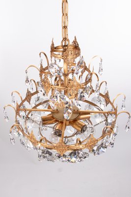 Jewel Swarovski Crystal & Gilt-Brass Chandelier by Ernst Palme, 1960s-DEK-948400