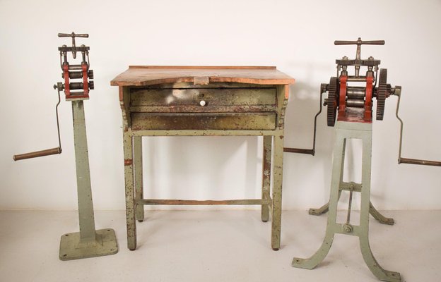 Jewellers Workbench with Two Presses, Set of 3-AOI-1111649