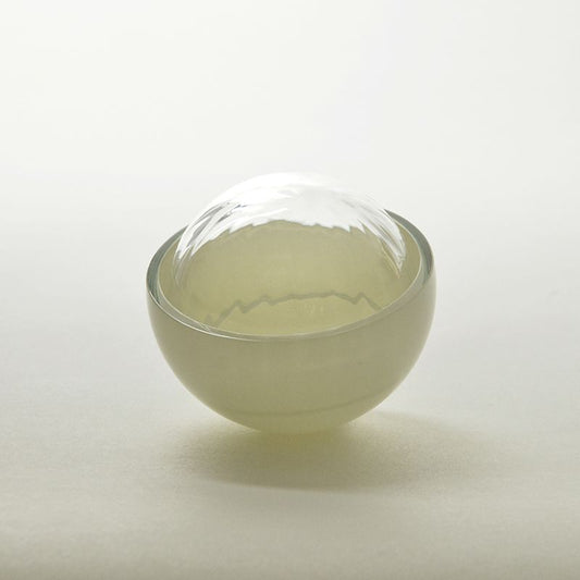 Jewelry Box in Beige, Moire Collection, Hand-Blown Glass by Atelier George