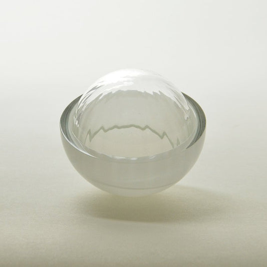 Jewelry Box in Light Grey, Moire Collection, Hand-Blown Glass by Atelier George