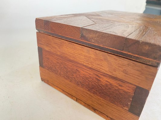 Jewelry Box in Wood with Geometrical Inlays, France, 1970s-UR-1723411