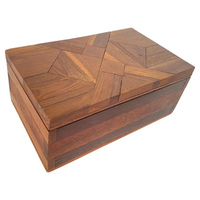 Jewelry Box in Wood with Geometrical Inlays, France, 1970s-UR-1723411