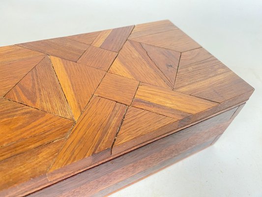 Jewelry Box in Wood with Geometrical Inlays, France, 1970s-UR-1723411