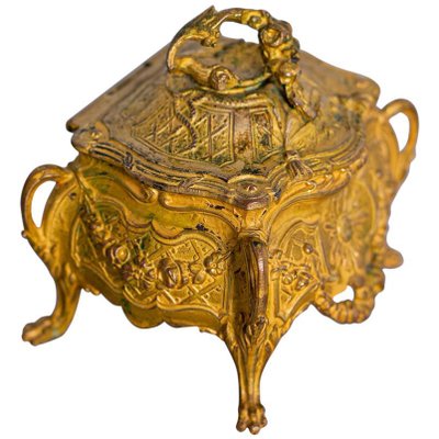 Jewelry Box with Silk Satin Padding, France, 1800s-RCE-1099992