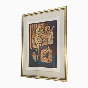 JF Fabre, Composition, 1970s, Small Painting, Framed-TEP-1720323