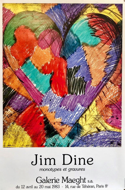 Jim Dine, Heart, Original Lithographic Poster, 1983