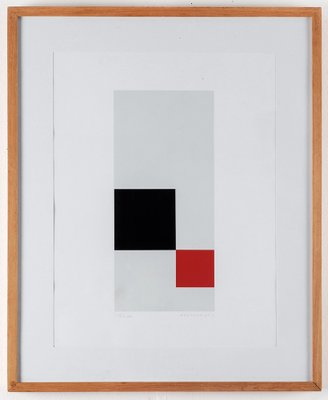 Jo Niemeyer, Composition in Red, Black and White, Silkscreen-LBS-1209466