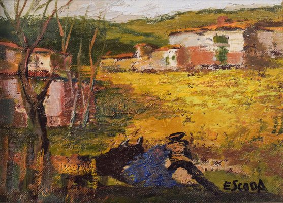 Joan Escoda Coromina, Post-Impressionist Landscape, 1994, Oil on Canvas, Framed-AOI-1144899