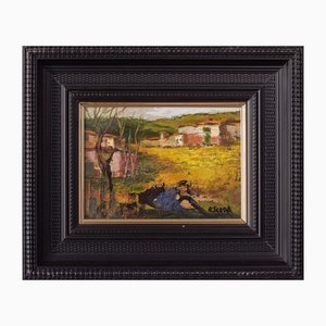 Joan Escoda Coromina, Post-Impressionist Landscape, 1994, Oil on Canvas, Framed-AOI-1144899