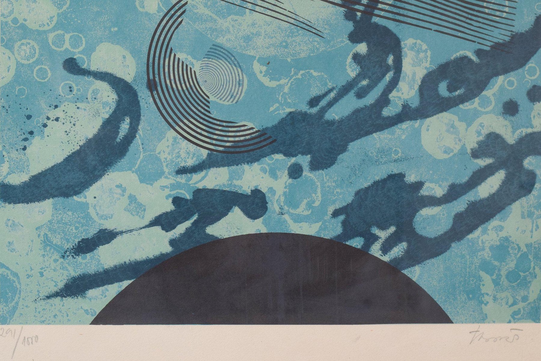 Joan-Josep Tharrats (1918-2001) Circulo Blue, Numbered Edition and Lithograph