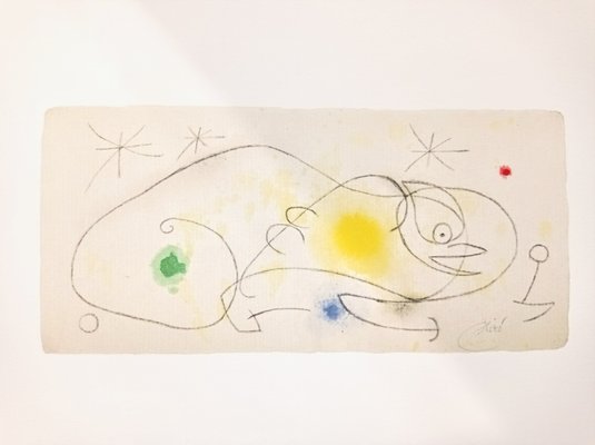 Joan Miro, Bird, Stars, 20th Century, Lithograph-NRC-1389873