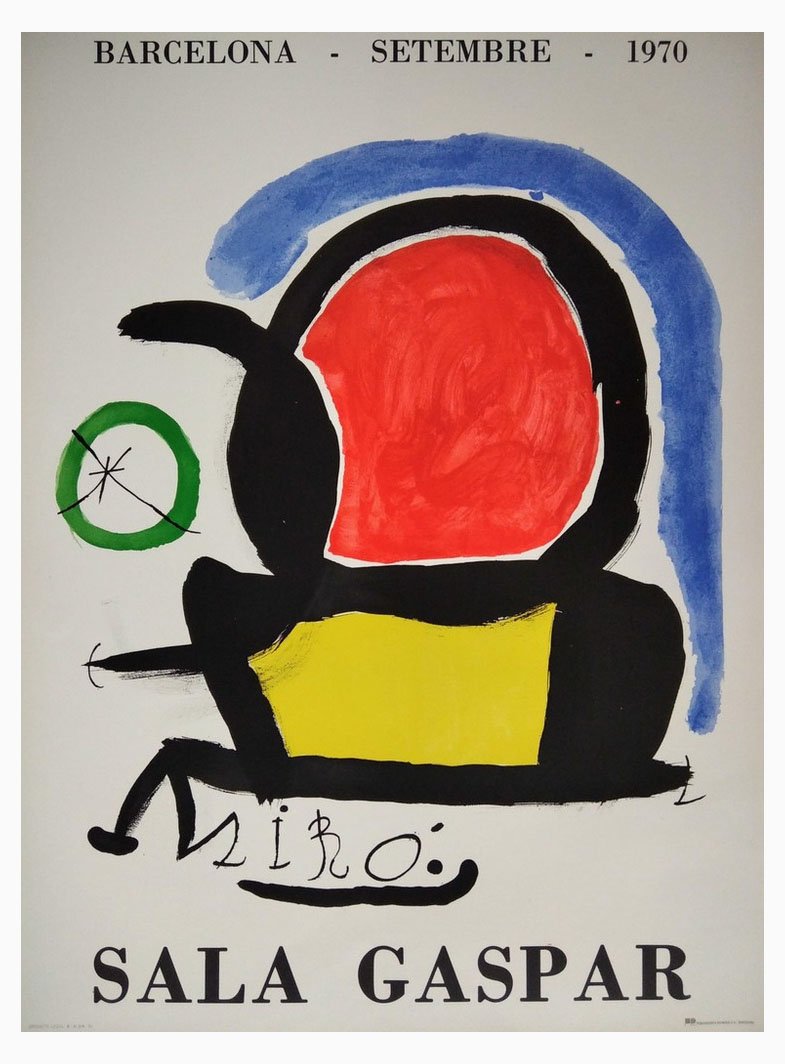 Joan Miro, Sala Gaspar, Barcelona, ​​September, 1970, Lithograph, Framed