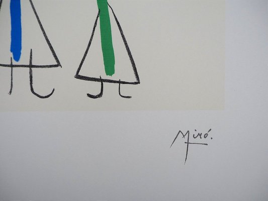 Joan Miro, Surreal Loving Couple, 1970s, Lithograph-NRC-1779605