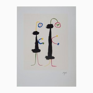 Joan Miro, Surreal Loving Couple, 1970s, Lithograph-NRC-1779605