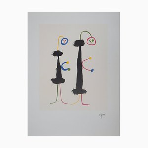 Joan Miro, Surreal Loving Couple, 1970s, Lithograph-NRC-1720758