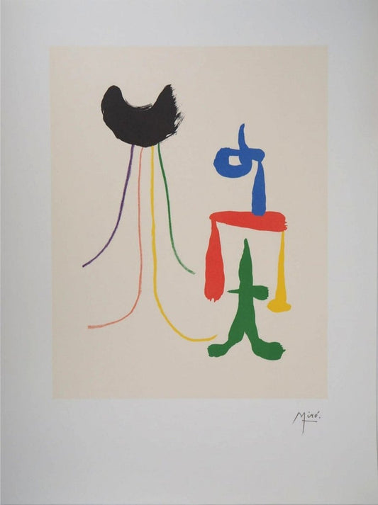 Joan Miro, Surrealist Couple, 1970s, Lithograph