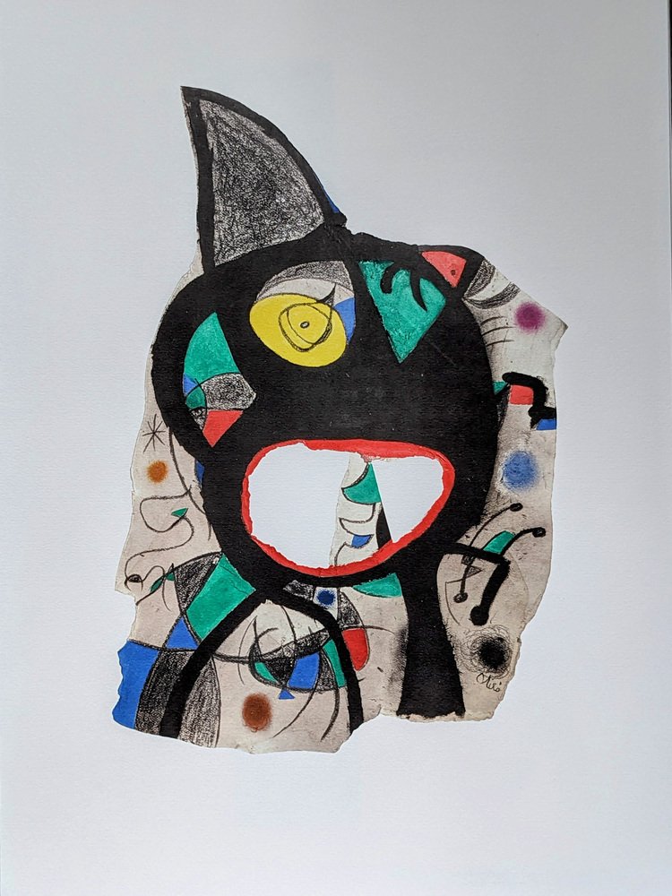 Joan Miro, Tete dans la nuit, Lithograph, 1973