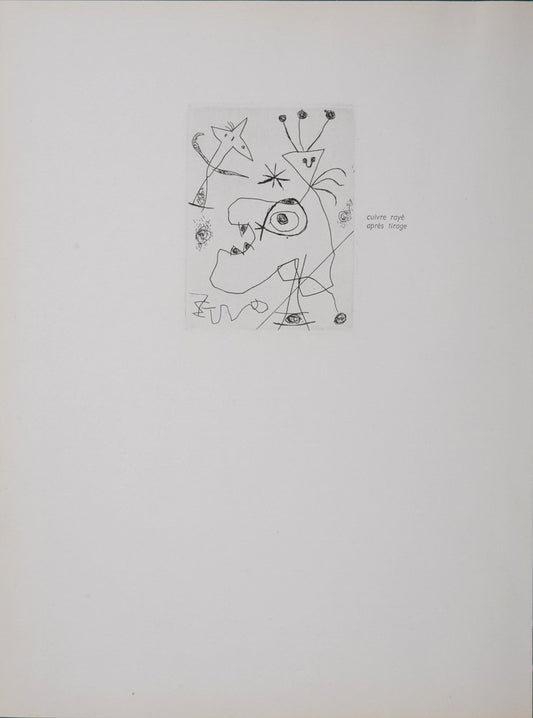 Joan Miró, The Man with the Plumed Hat, 1956, Etching