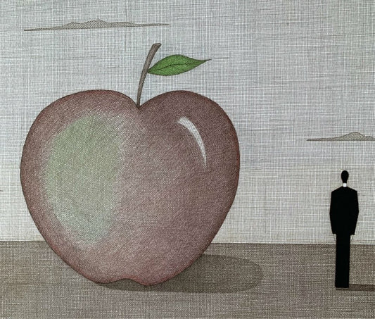 Joanna Wiszniewska Domańska, Landscape with a Red Apple, Etching on Paper, 2019