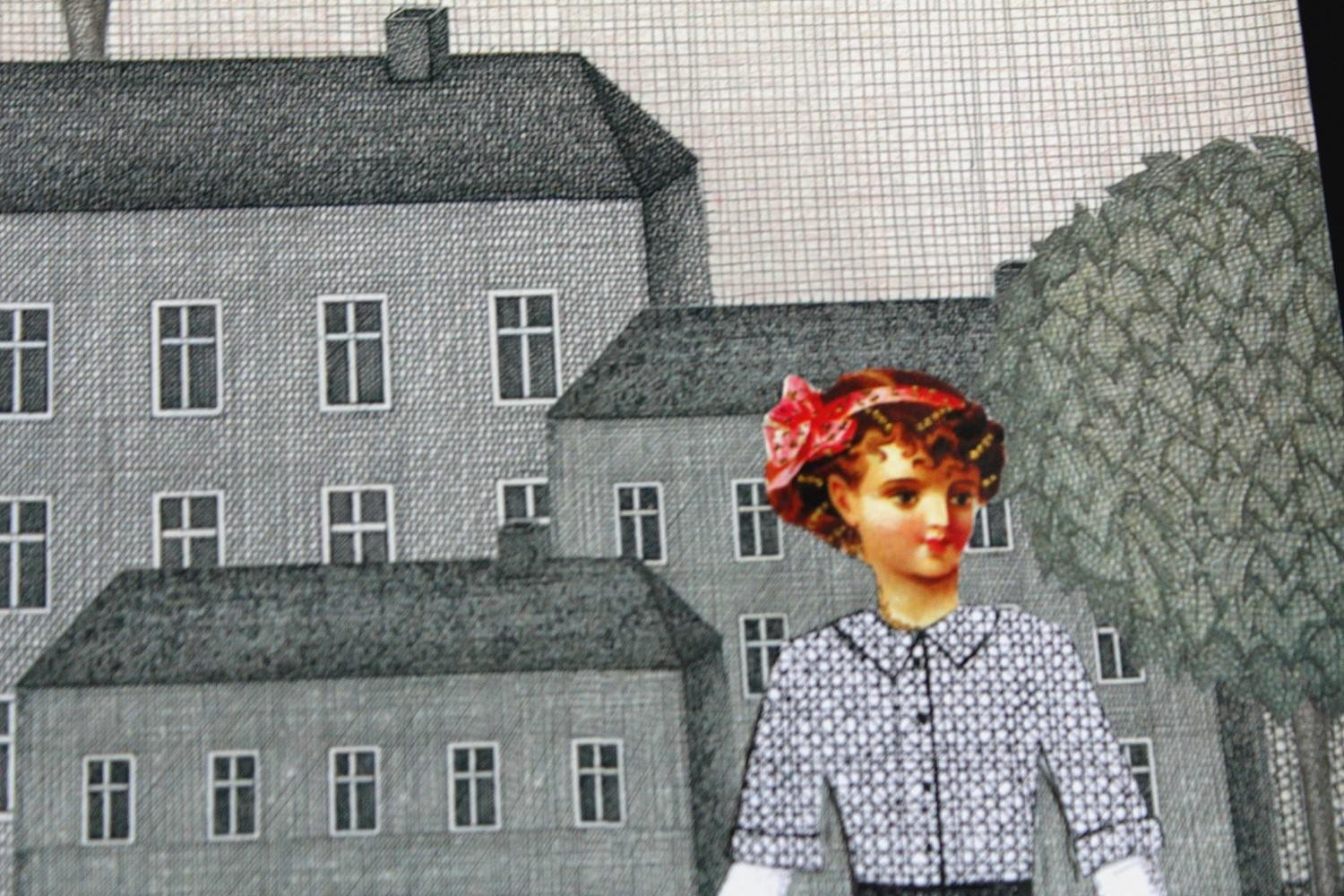 Joanna Wiszniewska Domańska, Paper Town - Girl with a Stroller, 2017