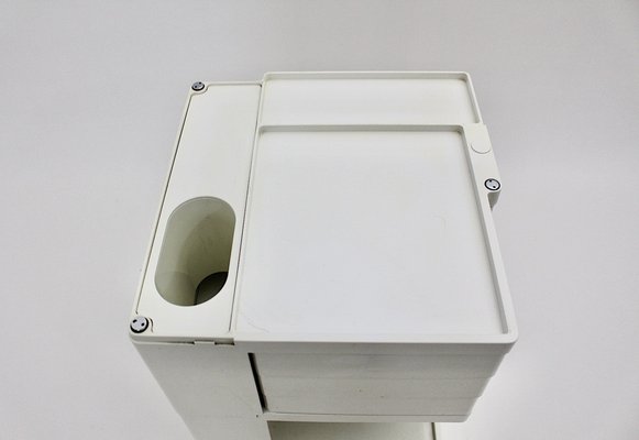 Joe Colombo White Plastic Storage Trolley Boy for Bieffeplast, Italy, 1970s-NB-1385599