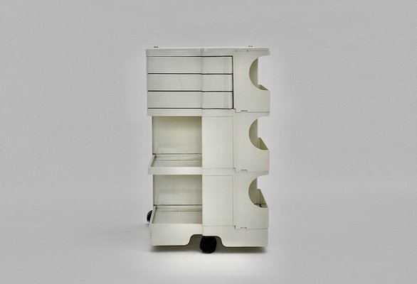 Joe Colombo White Plastic Storage Trolley Boy for Bieffeplast, Italy, 1970s-NB-1385599