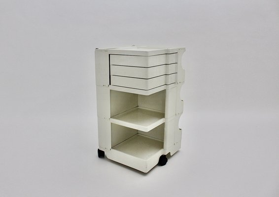 Joe Colombo White Plastic Storage Trolley Boy for Bieffeplast, Italy, 1970s-NB-1385599