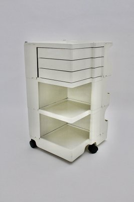 Joe Colombo White Plastic Storage Trolley Boy for Bieffeplast, Italy, 1970s-NB-1385599