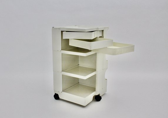 Joe Colombo White Plastic Storage Trolley Boy for Bieffeplast, Italy, 1970s-NB-1385599