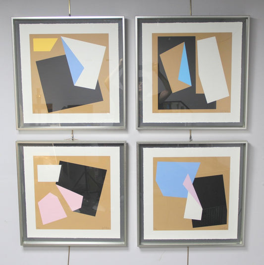 Joel Ráez, Compositions, Silkscreen Prints, Framed, Set of 4