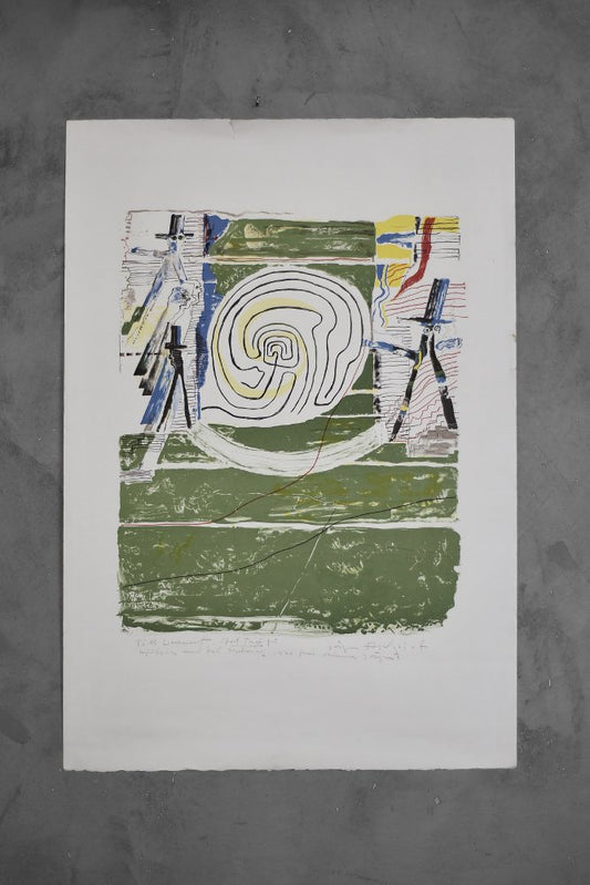 Jörgen Fogelqvist, Composition with Figures, 1977, Color Lithograph