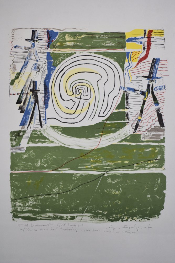 Jörgen Fogelqvist, Composition with Figures, 1977, Color Lithograph