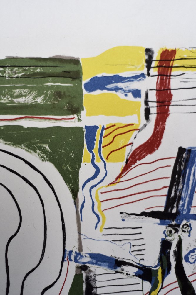 Jörgen Fogelqvist, Composition with Figures, 1977, Color Lithograph