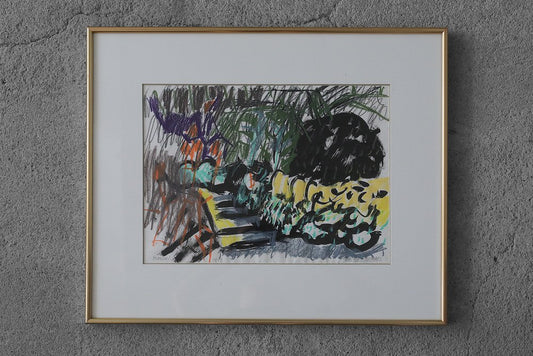 Johan Adam Linneballe, Johan Adam Linneballe, Sommer I Haven Iii, Mixed Media on Paper, 1993, Framed, 1993, Mixed Media