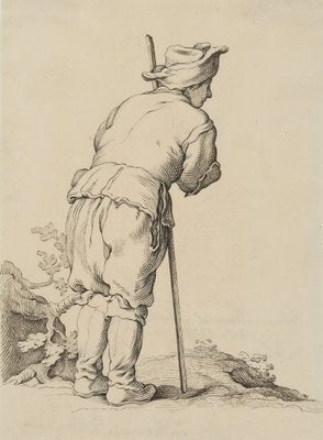 Johann Heinrich Wilhelm Tischbein, Shepherd with a Stick, 1790, Drawing-OJR-1273260