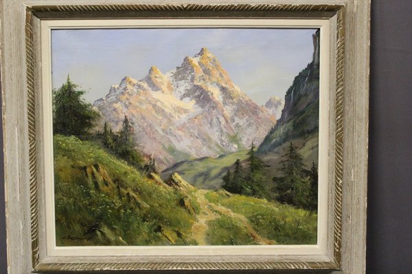 Johannes Gebhardt, Mountain Landscape, 1920s-1940s, Oil on Canvas-BCR-2035748