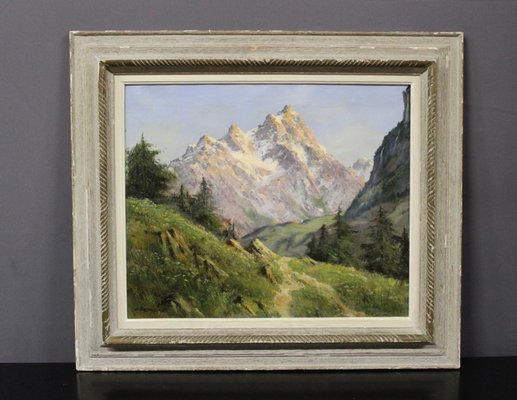 Johannes Gebhardt, Mountain Landscape, 1920s-1940s, Oil on Canvas-BCR-2035748