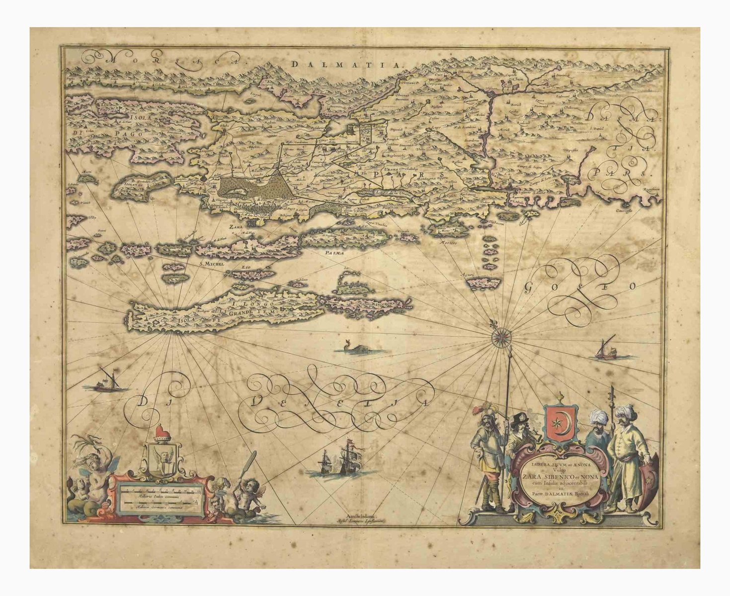 Johannes Janssonius, Map of Dalmatia, Etching, 1650s