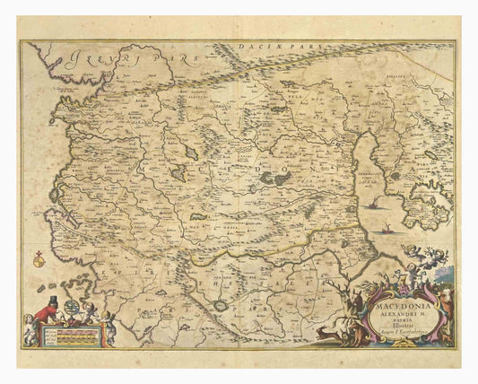 Johannes Janssonius, Map of Macedonia, Etching, 1650s